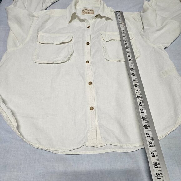 Free People We The Free Made For Sun Linen Shirt Women Size M Almost White - Picture 12 of 15
